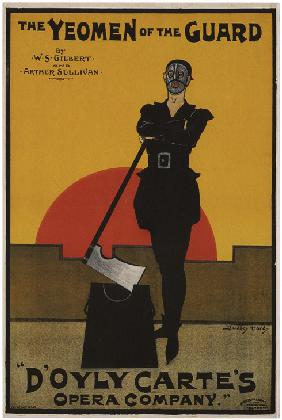 Plakat für die Oper "The Yeomen of the Guard" von Gilbert und Sullivan 1897