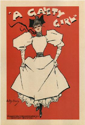 Plakat für die Operette "A Gaiety Girl" von Sidney Jones 1895