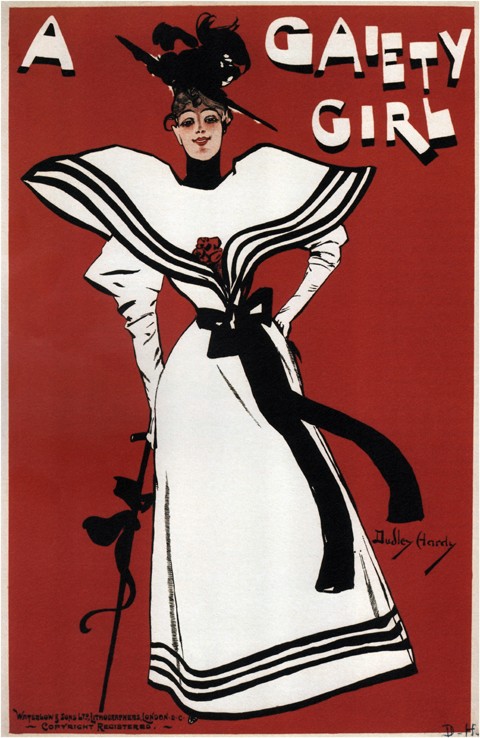 Plakat für die Operette "A Gaiety Girl" von Sidney Jones von Dudley Hardy