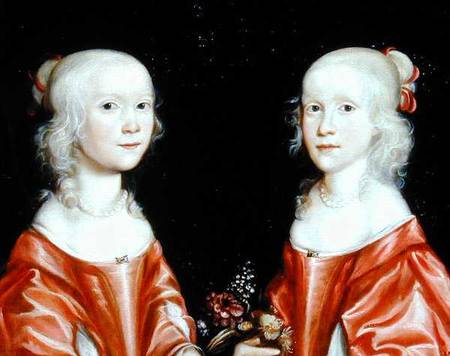 Portrait of Twin Sisters von Dutch School