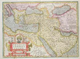 Map of the Turkish Empire, from the Mercator 'Atlas' pub. by Jodocus Hondius (1563-1612) Amsterdam, 20th