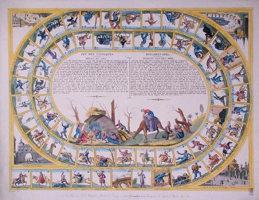 The Cossack Game with illustrations of different types of Russian soldiers, c.1815-16 (coloured engr von Dutch School, (19th century)