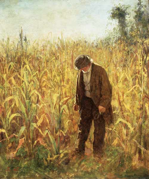 Man in a Cornfield von Eastman Johnson