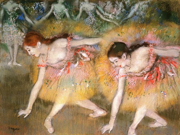 Dancers Bending Down von Edgar Degas