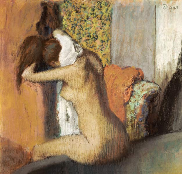 Frau nach dem Bade, sich den Nacken abtrocknend.  von Edgar Degas