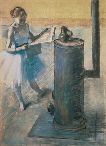 Zeitunglesende Tänzerin von Edgar Degas