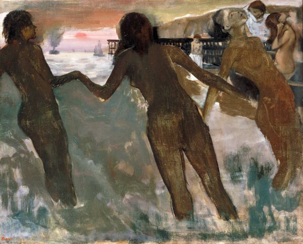 Three Girls Bathing von Edgar Degas