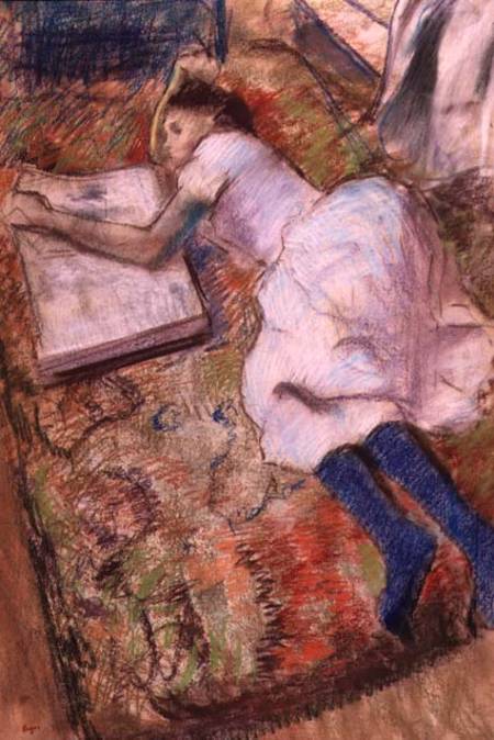 Reader Lying Down von Edgar Degas