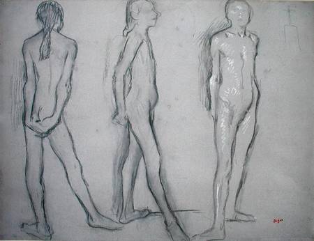 Three Studies of a Nude Dancer von Edgar Degas