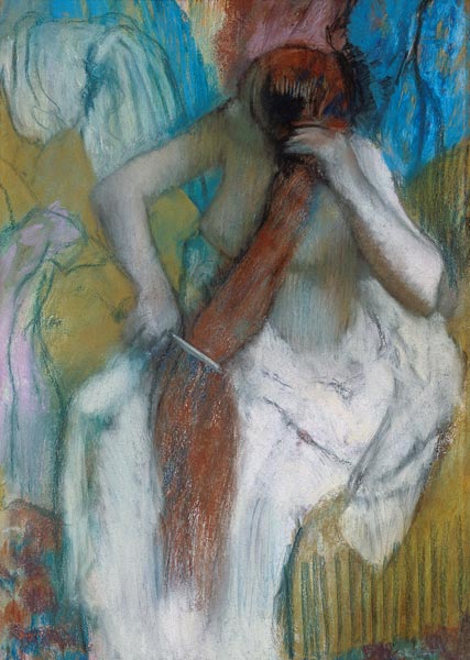 Woman Combing her Hair von Edgar Degas