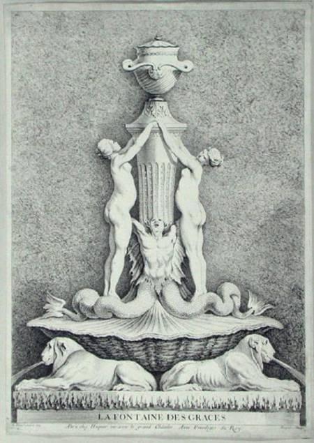 La Fontaine des Graces, engraved by Huquier von Edme Bouchardon