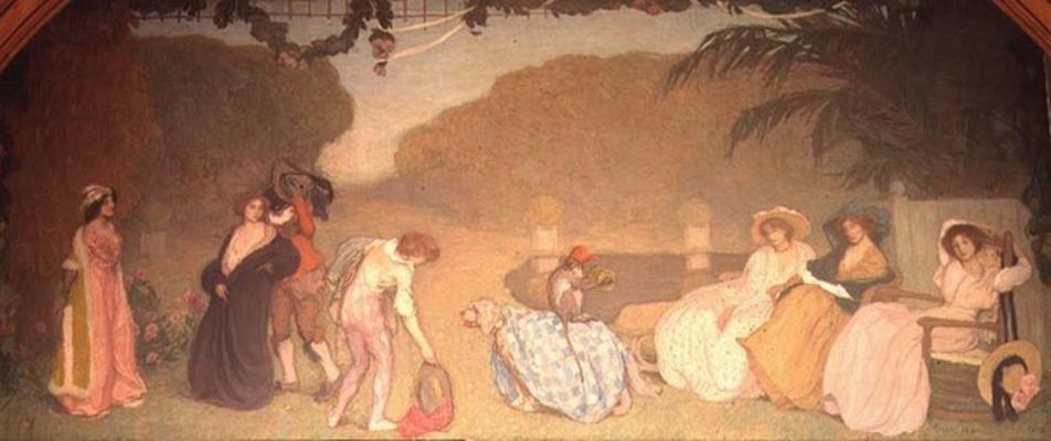 Young Girls Watching an Open Air Theatre, 1909 (oil on canvas) von Edmond-Francois Aman-Jean