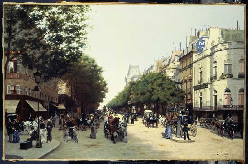 Der Boulevard des Italiens in Paris von Edmond Georges Grandjean