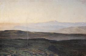 View of the Pyrenees from Plague (oil on canvas) 1868