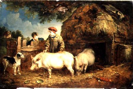 Feeding the Pigs von Edmund Bristow
