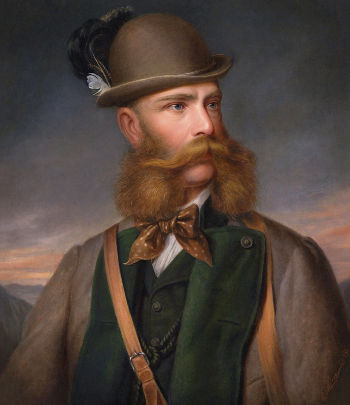 Porträt von Kaiser Franz Joseph I. von Österreich im Ischler Jagdkostüm von Edmund Mahlknecht