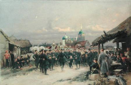Chorus of the Fourth Infantry Battalion at Tsarskoe Selo von Edouard Detaille