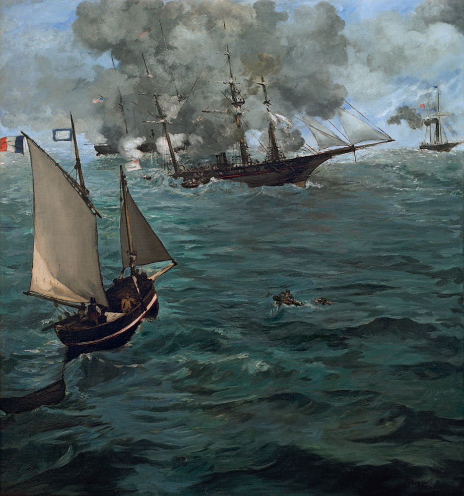 Seegefecht zwischen der Kearsarge und der Alabama von Edouard Manet