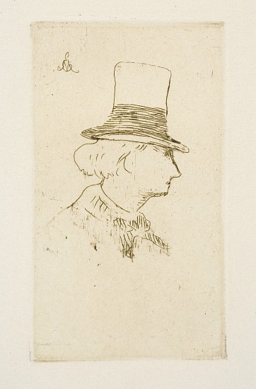 Baudelaire in profile wearing a hat von Edouard Manet