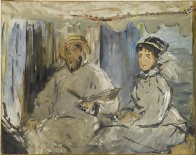 Der Maler Monet in seinem Atelier 1874