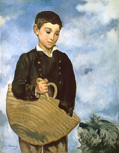 Knabe mit Korb und Hund. von Edouard Manet