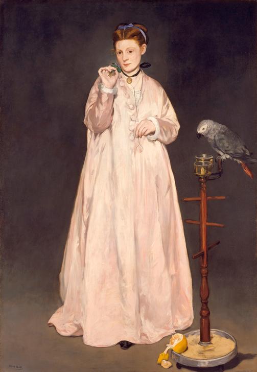 La femme au perroquet (Die Dame mit dem Papagei) von Edouard Manet