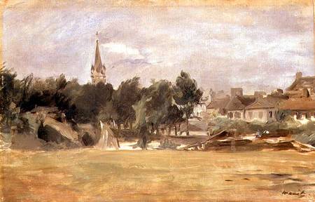 Landscape with a Village Church von Edouard Manet