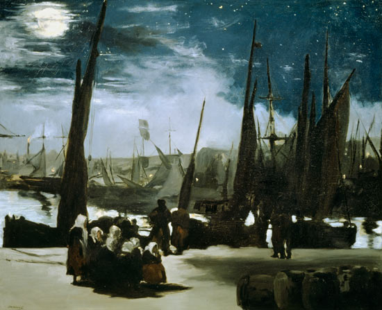 Moonlight on Boulogne Harbour von Edouard Manet