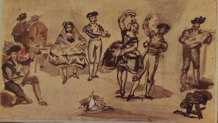 Spanish Dancers, 1862 (w/c, pencil and von Edouard Manet