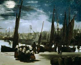 Moonlight on Boulogne Harbour 1868