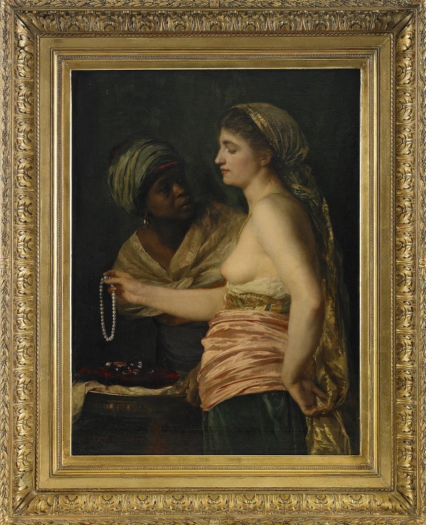 Das Mädchen mit der Perlenkette von Edouard-Theophile Blanchard
