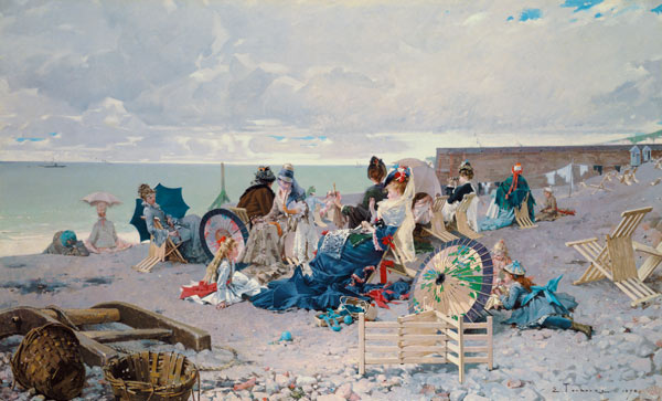 Beach at Yport von Edouard Toudouze