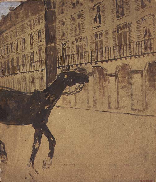 A Horse on the Rue de Rivoli (board)  von Edouard Vuillard