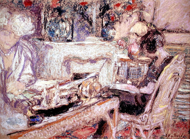 Interior - Mme Hessel at her Home, c.1930 (pastel on paper)  von Edouard Vuillard