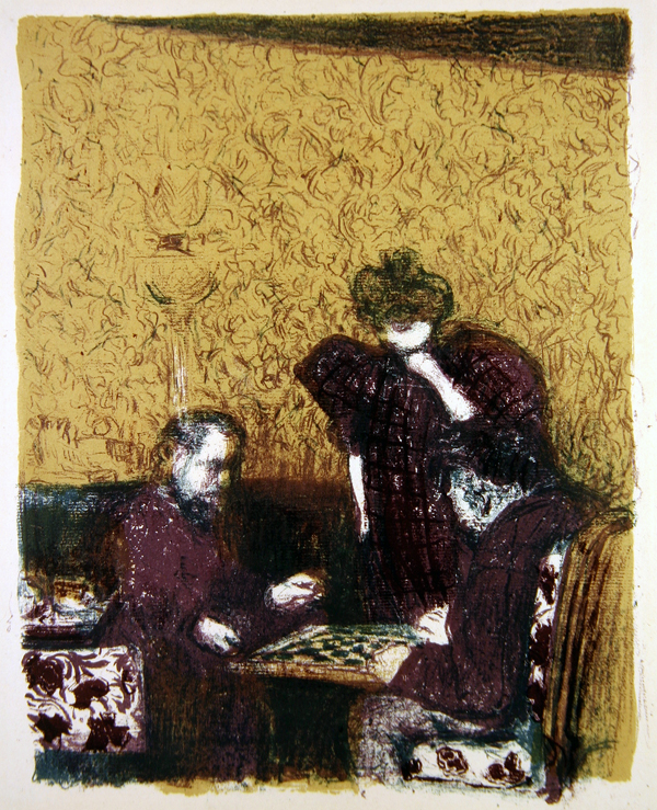 La partie de dames, from ''Paysages et Interieurs, published 1899 (colour litho)  von Edouard Vuillard