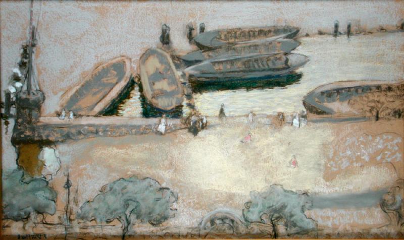 Loschplatz on the Aussenalster, 1913 (pastel on card)  von Edouard Vuillard