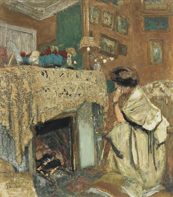 Madame Hessel am Kamin von Edouard Vuillard