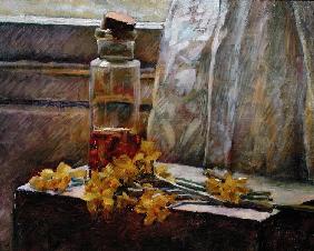 Bottle with Flowers, 1890 (oil on canvas) 