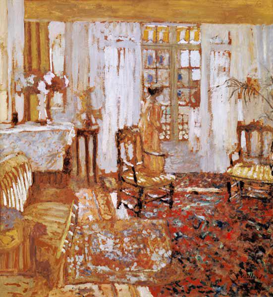 Interior with a Woman in Yellow in Front of a Window (oil on canvas) 