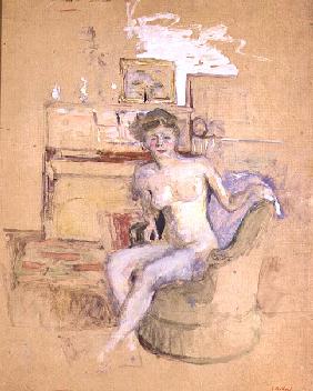 Seated Female Nude, 1940 (board) 