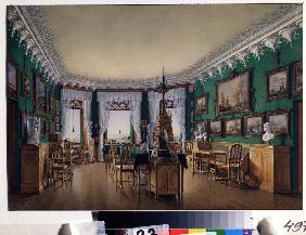Das Arbeitszimmer des Kaisers Nikolaus I. im Cottage Palast von Peterhof 1855