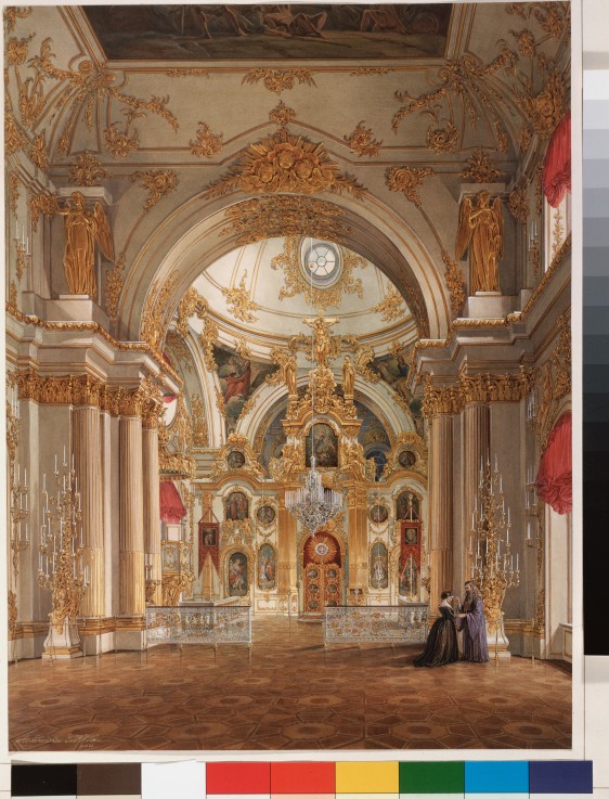 Die Interieurs des Winterpalastes. Die Kathedrale des Winterpalastes von Eduard Hau