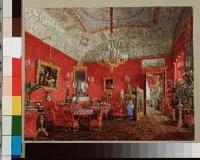 Die Interieurs des Winterpalastes. Das große Ankleidezimmer der Kaiserin Alexandra Fjodorowna 1858