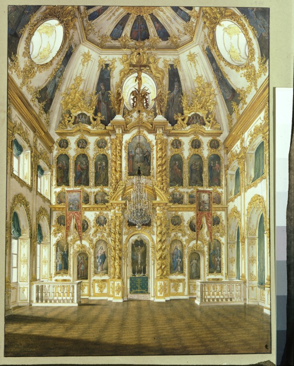 Interieur der Schlosskirche im Schloss von Gattschina von Eduard Hau