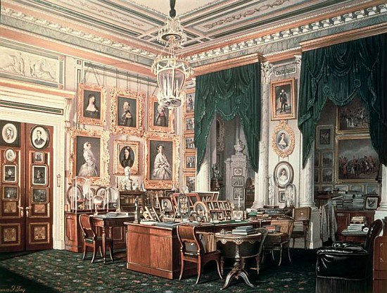 The Study of Alexander III (1845-94) at Gatchina Palace, c.1881 von Eduard Hau