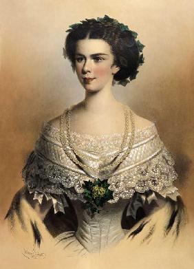 Portrait der jungen Kaiserin Elisabeth von Österreich 1856