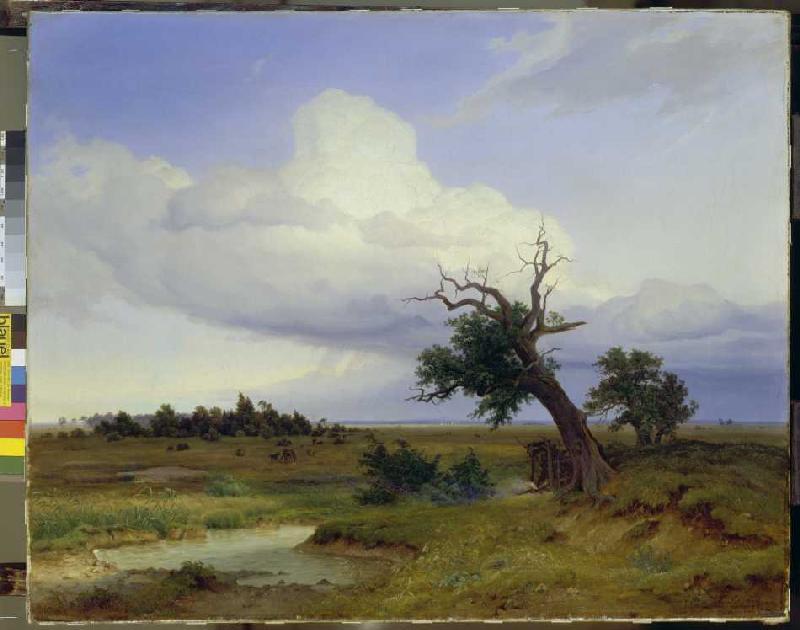 Landschaft mit absterbender Eiche von Eduard Schleich d.Ä.