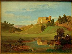Italienische Landschaft mit breitem Tal 1842