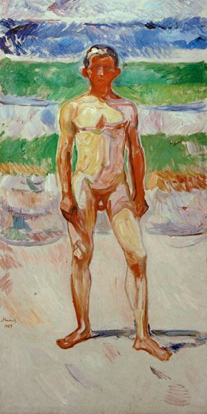 Badender Junge von Edvard Munch