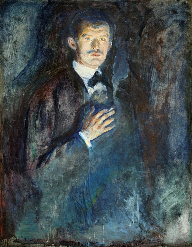Self portrait with cigarette von Edvard Munch